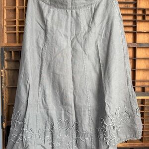 Gray Embroidered Women's Skirt